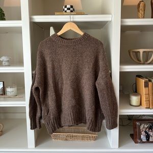 Jenni Kayne Alpaca Cocoon Crewneck Cocoa S